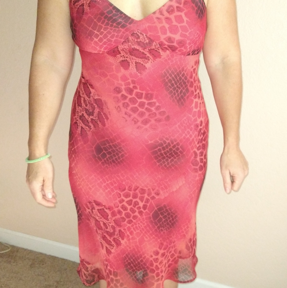 Animal print sleeveless long dress -Sz 8